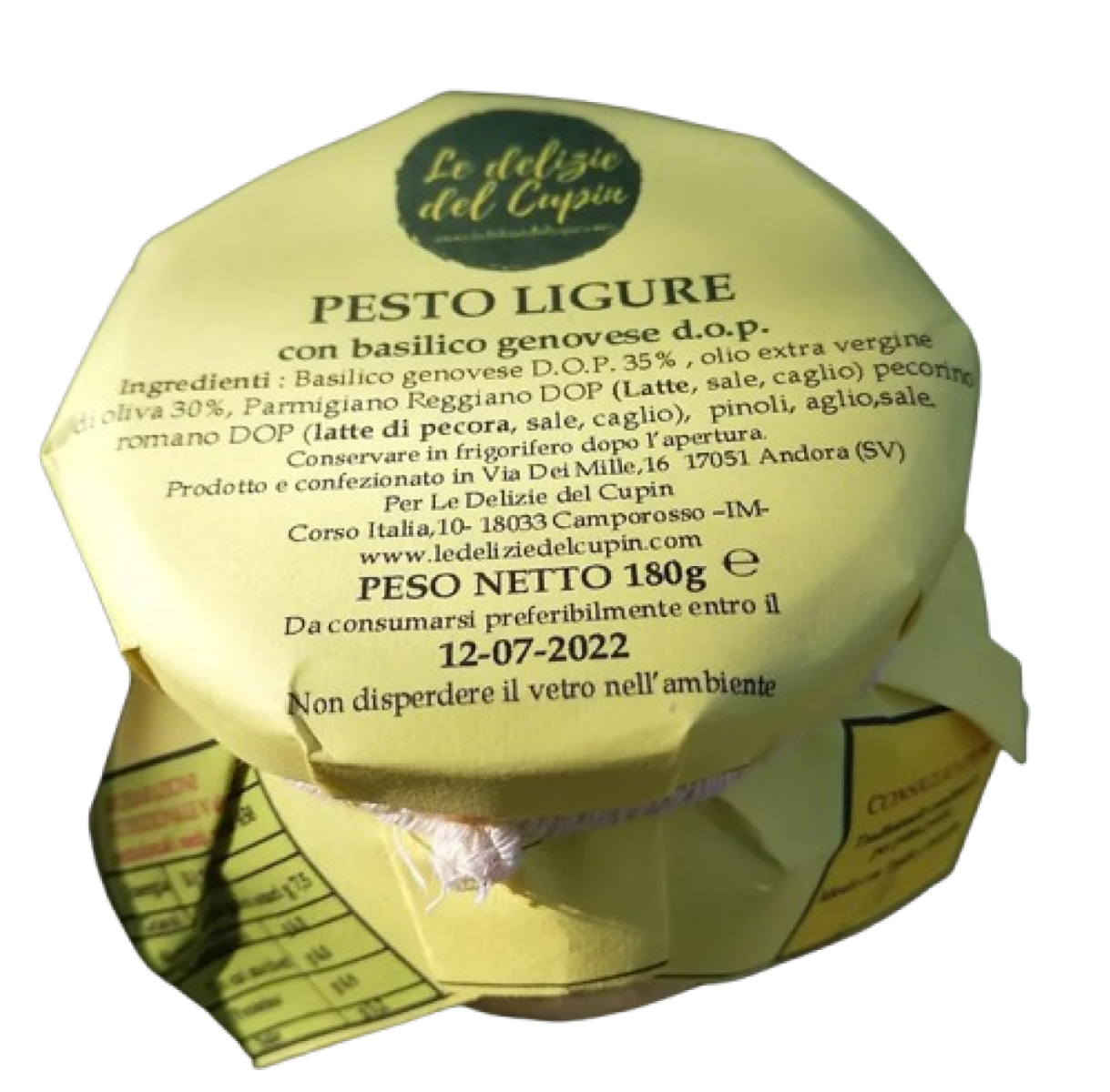 Pesto ligure Le Delizie del Cupin