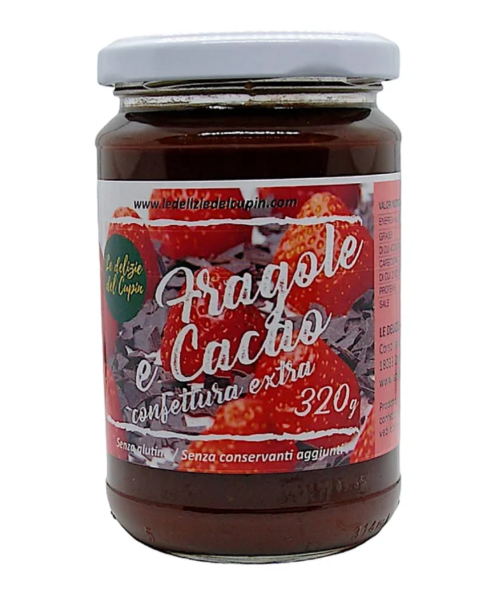 Confettura extra di fragole e cacao Le Delizie del Cupin